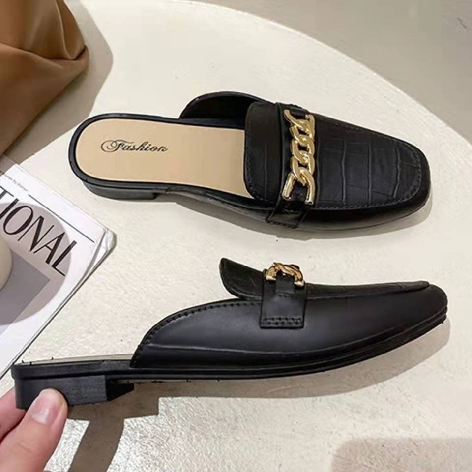 Dép Nữ Bít Mũi Vuông Kiểu Dáng Năng Động - Đế Vuông