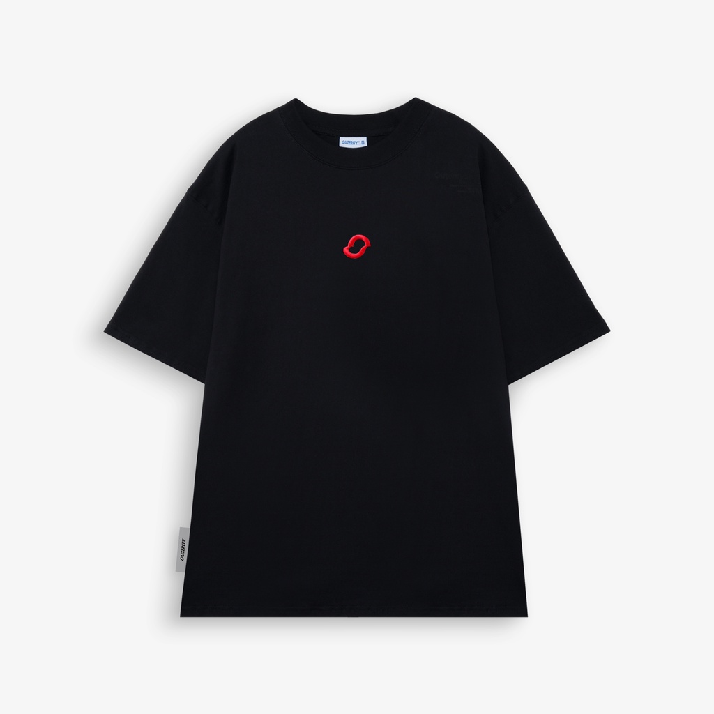 Áo thun nam nữ local brand unisex cotton nam nữ Outerity Signature Red Text ver 3.0