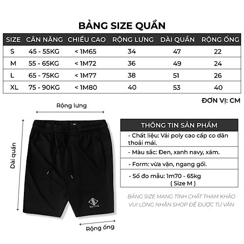 [ưu đãi]Quần short nam chất vải poly dày dặn thoáng mát, thời trang nam cao cấp