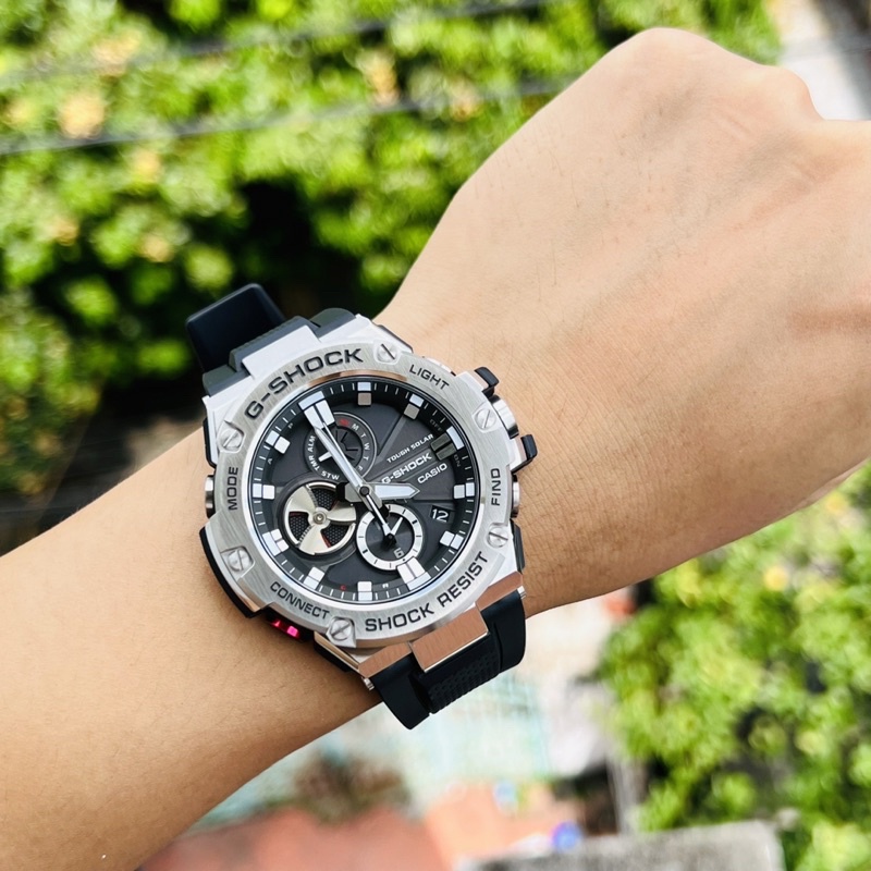 Đồng hồ G-steel nam GST-B100-1A kết nối bluetooth x pin năng lượng ánh sáng chính hãng new fullbox bảo hành 5 năm