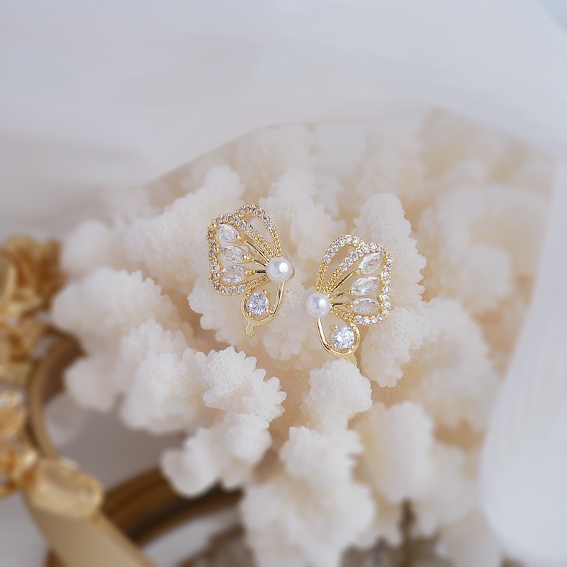 V.I.T House | Bông tai S925 bướm đá vàng