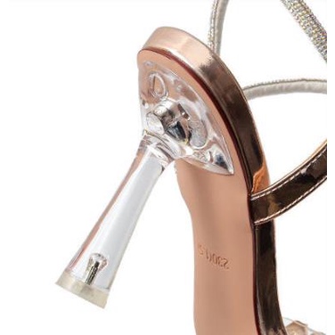 Dép Sandal Cao Gót Đính Đá Pha Lê Phong Cách Cổ Tích Nhẹ Nhàng