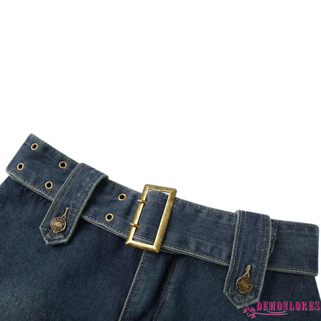 Chân Váy Ngắn Mỏng Màu Trơn Phối Thắt Lưng Bản Rộng Cho Nữ