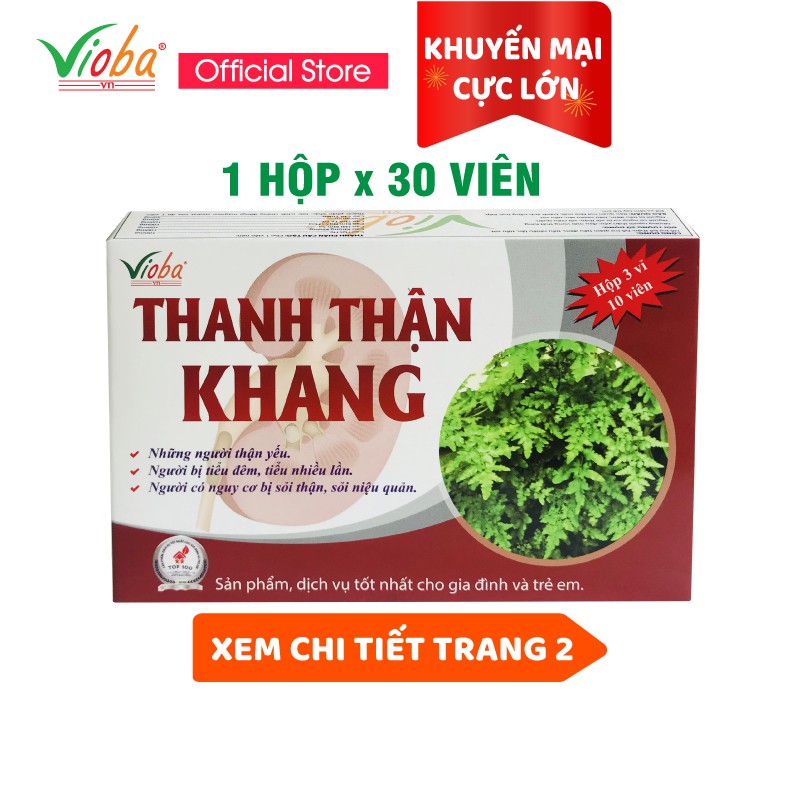 Thực phẩm bảo vệ sức khỏe Thanh Thận Khang tốt cho người suy thận - hộp 30 viên