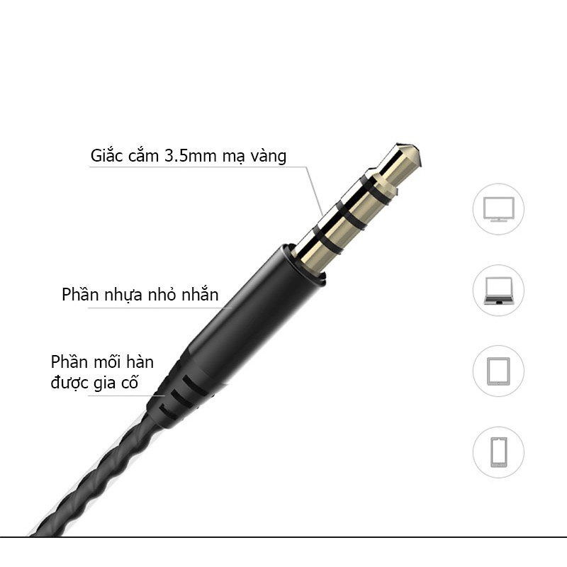 Tai Nghe Hifi lõi kép Tăng Cường Dải Bass Có Mic Goma D6