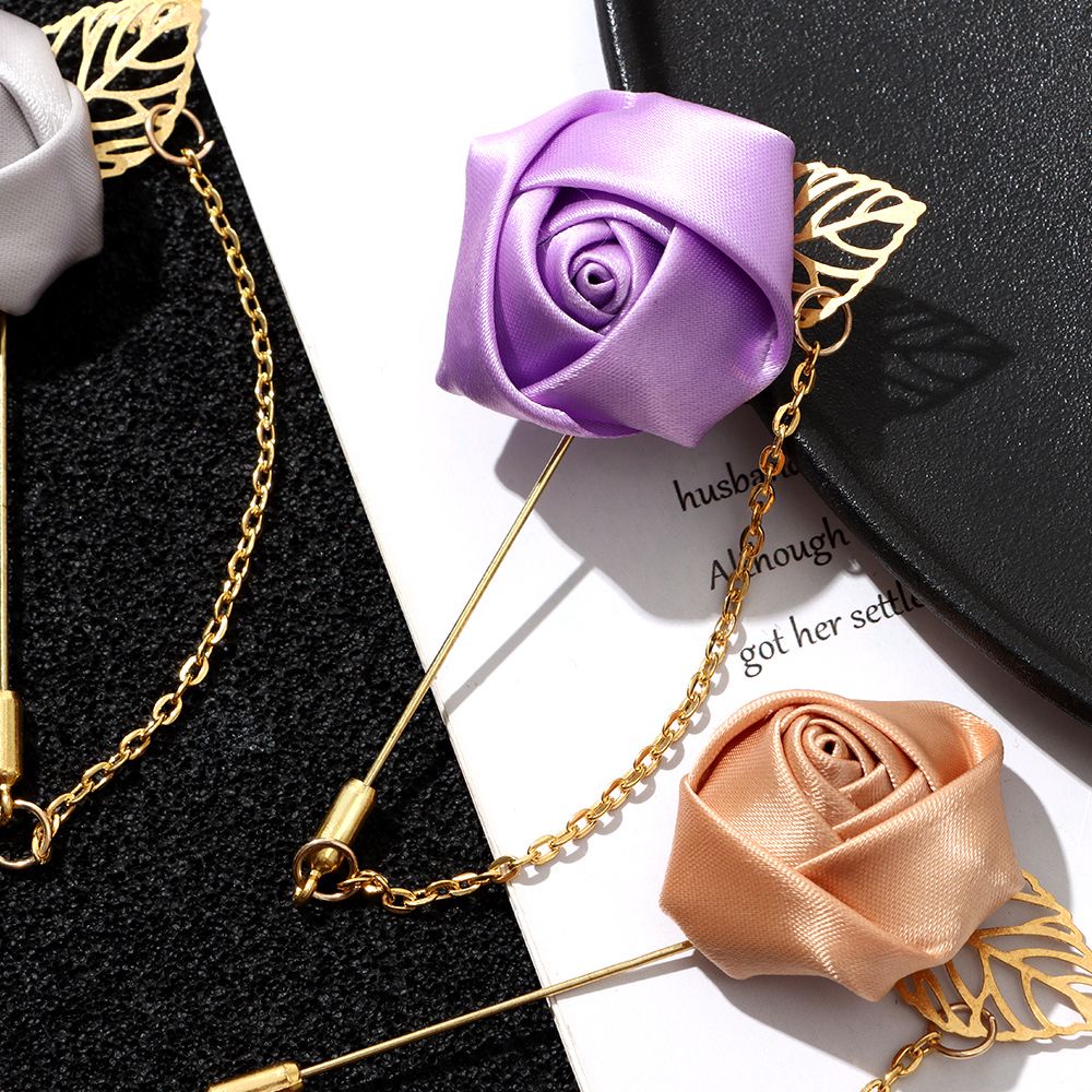 Ghim cài áo hình hoa hồng thời trang cho nam