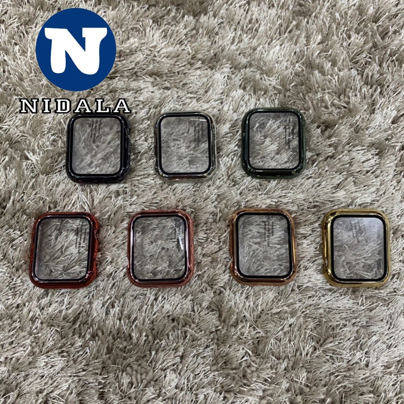 Ốp Case Apple Watch bảo vệ kiêm cường lực bảo vệ màn hình 40mm - 42mm viền gương bóng 174-KB187_NIDALA