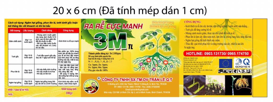 [ Chất Lượng ] Kích RA RỄ 3M 100g - Kích Rễ - Kích Thích Ra Rễ Phong Lan - Cây Ăn Trái - Hoa Kiểng