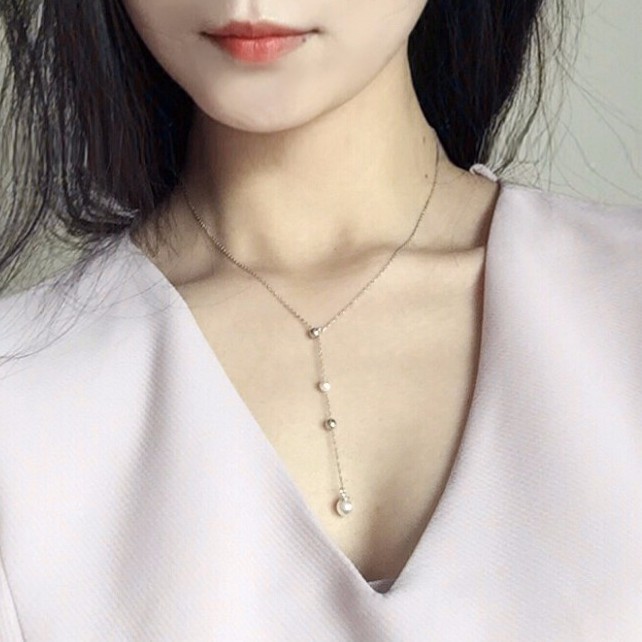 Dây Chuyền Nữ Kiểu Chữ Y Bạc 925 Cao Cấp S595