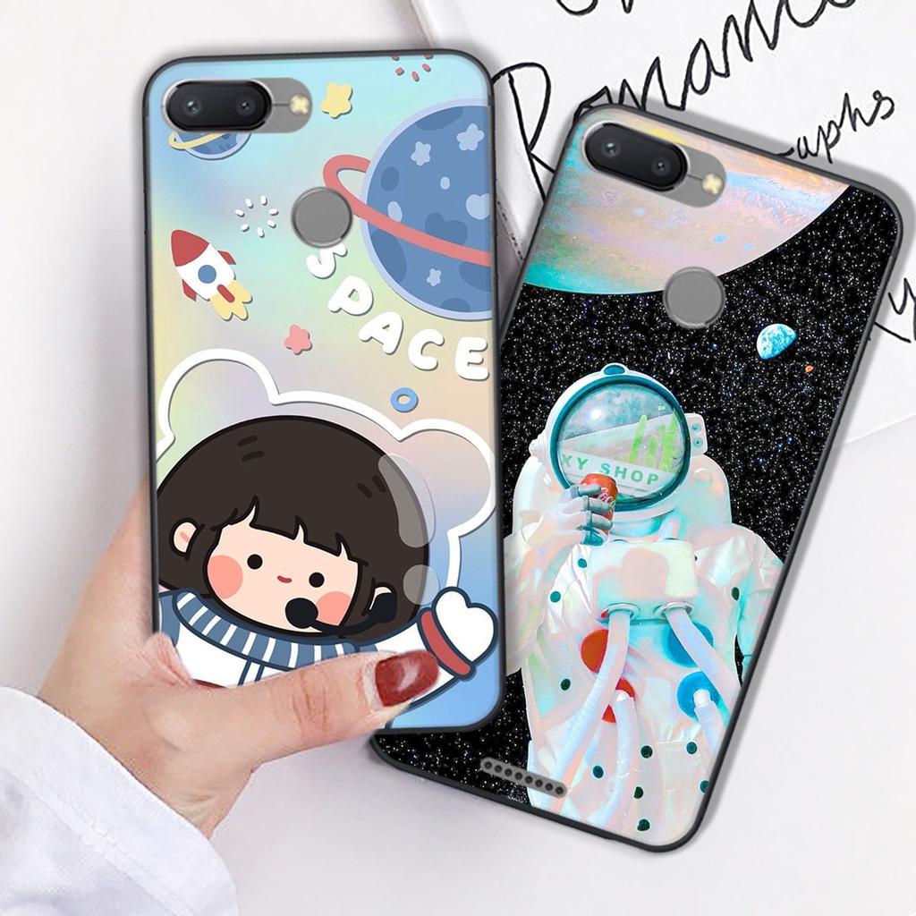 Ốp lưng Xiaomi Redmi 6 - Redmi 6a mẫu phi hành gia vũ trụ cute đáng yêu cho bạn chọn