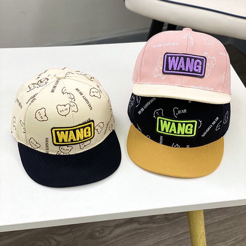 Mũ nón lưỡi trai snapback chữ WANG cho bé 2-5 tuổi LTB02