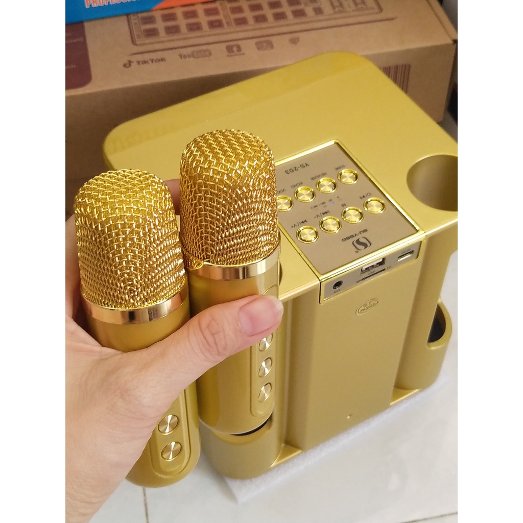 Loa Đẹp Độc Lạ 2 Mic Karaoke Mini Loa Xách Tay Cực Hay - Nhiều màu