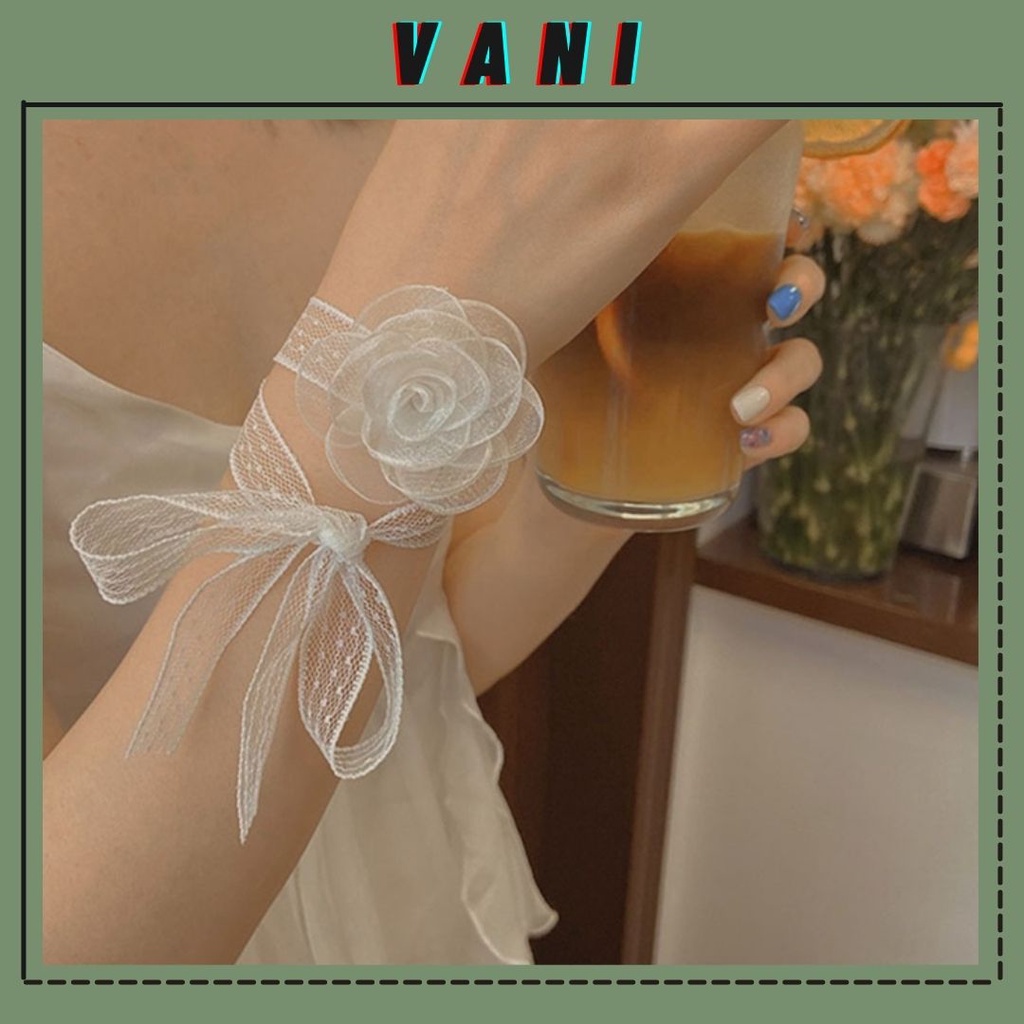 Vòng Tay Choker Hoa Ren Trắng - Vani Store