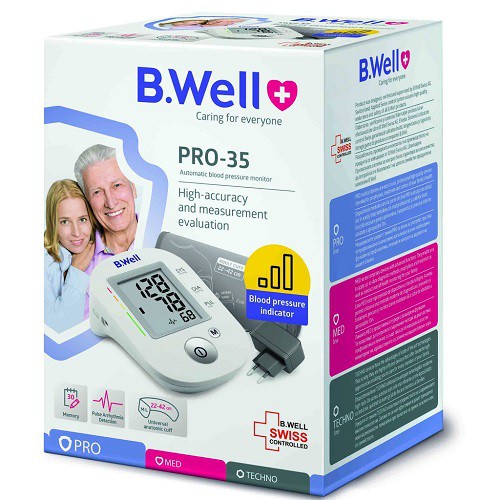 B.Well Swiss Pro 35 - Máy Đo Huyết Áp Bắp Tay - Bảo Hành 5 Năm (1 đổi 1)