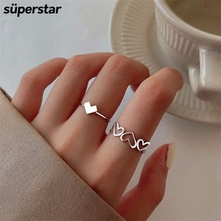 Bộ nhẫn hình trái tim đơn giản thời trang dành cho nữ