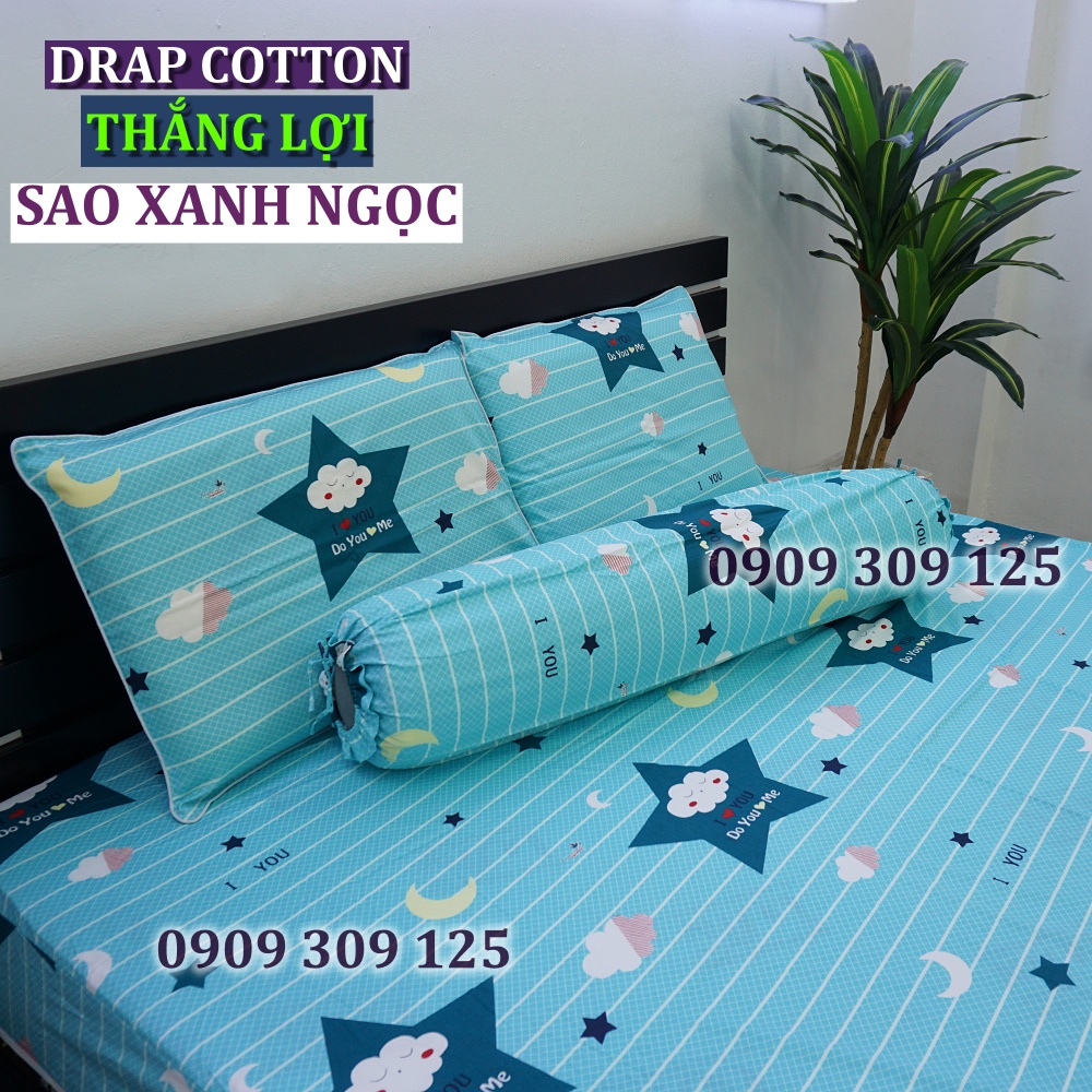 (RẺ VÔ ĐỊCH) drap cotton Thắng Lợi, ga giường chính hãng SAO XANH NGỌC (ảnh thật)