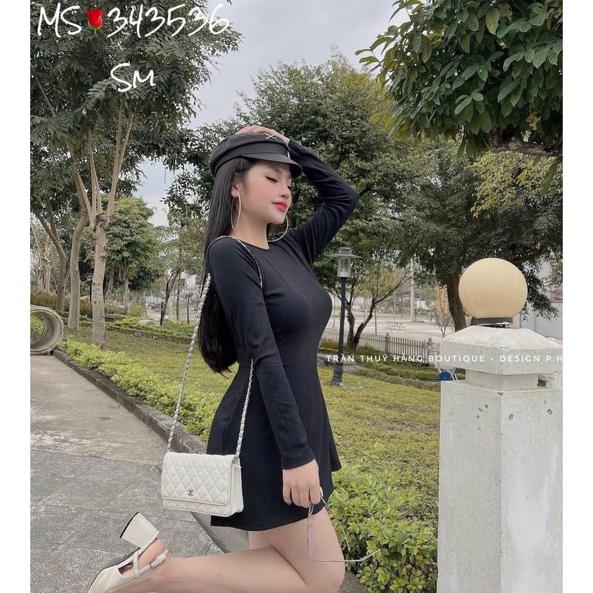 Đầm hở lưng tay dài - đầm xoè - Đ0071 | 23tshop | BigBuy360 - bigbuy360.vn