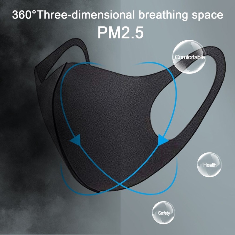 We Flower Khẩu trang đen bằng mút chống bụi tái sử dụng được tiện lợi