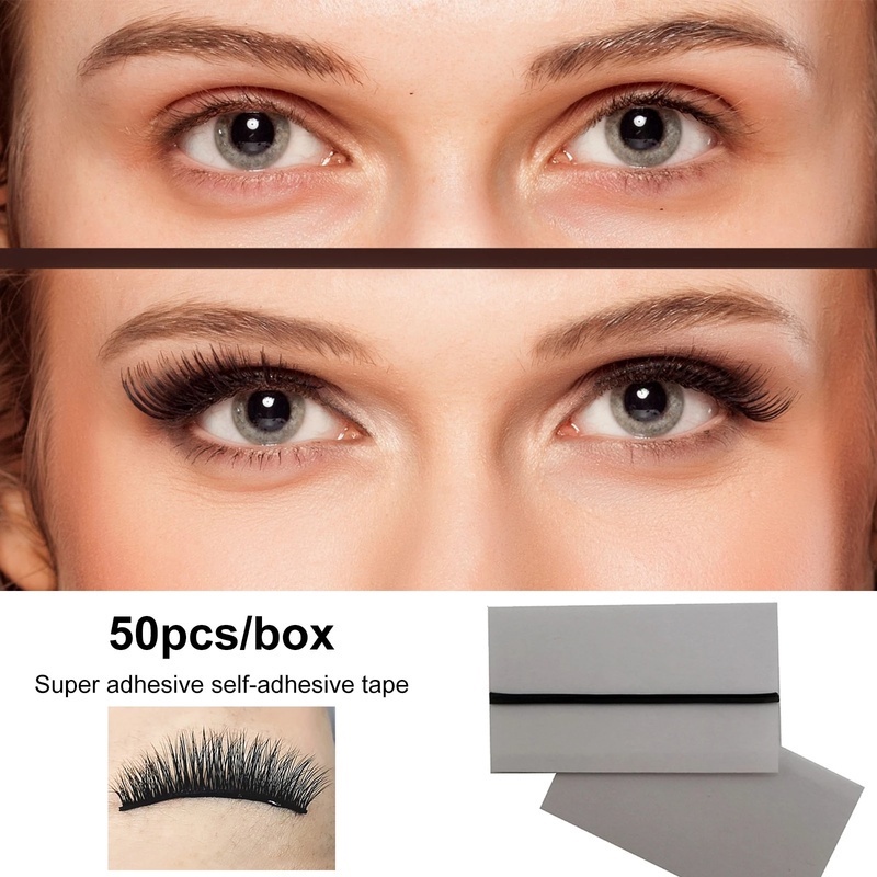 Hộp 50 Miếng Băng Keo Dán Lông Mi Không Gây Dị Ứng Chống Thấm Nước Có Thể Tái Sử Dụng