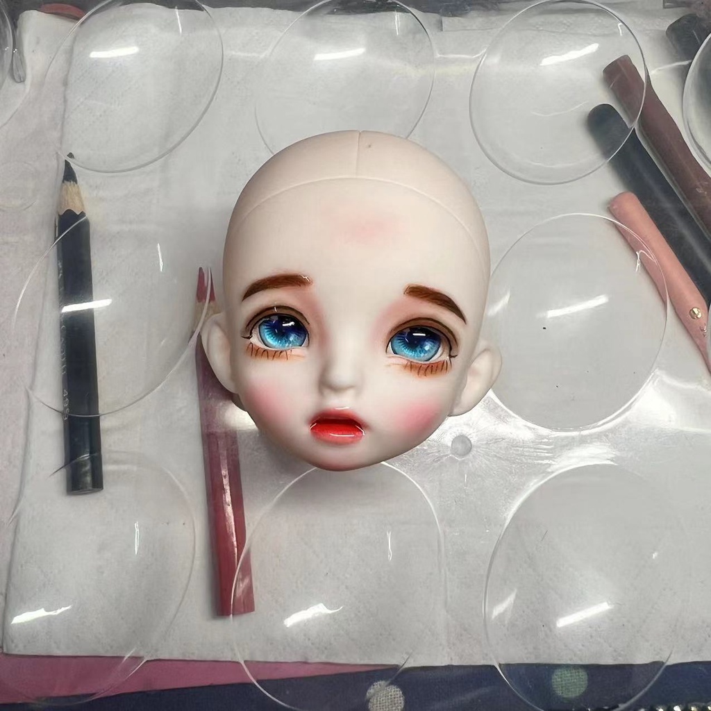 Đầu Búp Bê Trang Điểm 6 Điểm 16cm 16cm bjd Đầu Búp Bê Trang Điểm 3d Thay Đổi Sáu Điểm