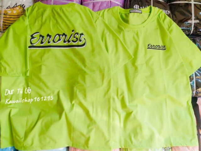 [Mã WASKT410K giảm 10K đơn 50K] Áo thun nữ tay lỡ erroist xanh neon unisex size m,l oversize 45kg - 70kg DTL | BigBuy360 - bigbuy360.vn
