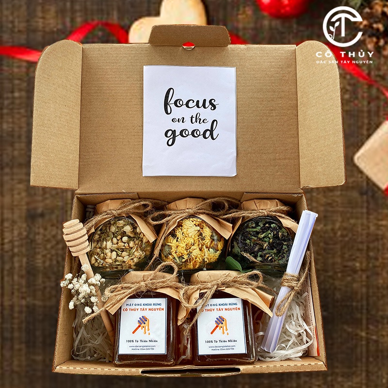 Set Quà Tặng Tết 2022 Mật Ong Rừng Kèm Trà & Hạt Dinh Dưỡng Thiên Nhiên - Sweet Gift 03 | BigBuy360 - bigbuy360.vn