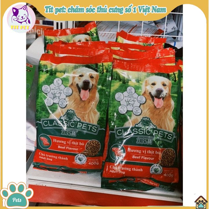 [Mã PET50K giảm Giảm 10% - Tối đa 50K đơn từ 250K] (DATE MỚI NHẤT) Thức ăn dành cho chó trưởng thành Classic 400g