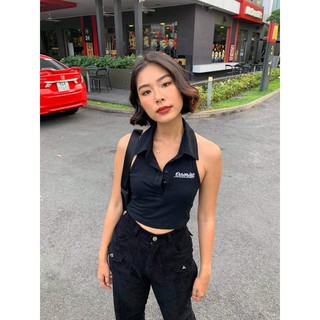 Áo ERRORIST COLLAR HALTER 2 màu đen / be