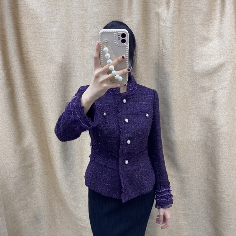 Áo dạ tweed tím, lỗi hoàn tiền