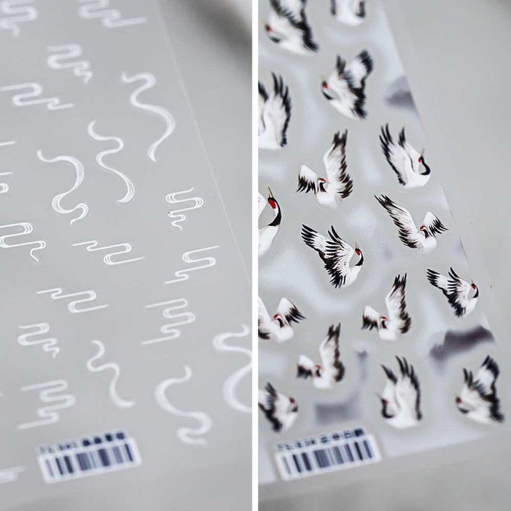 Hình Dán Móng Tay Thư Pháp Trung Hoa Cổ Điển Thời Trang