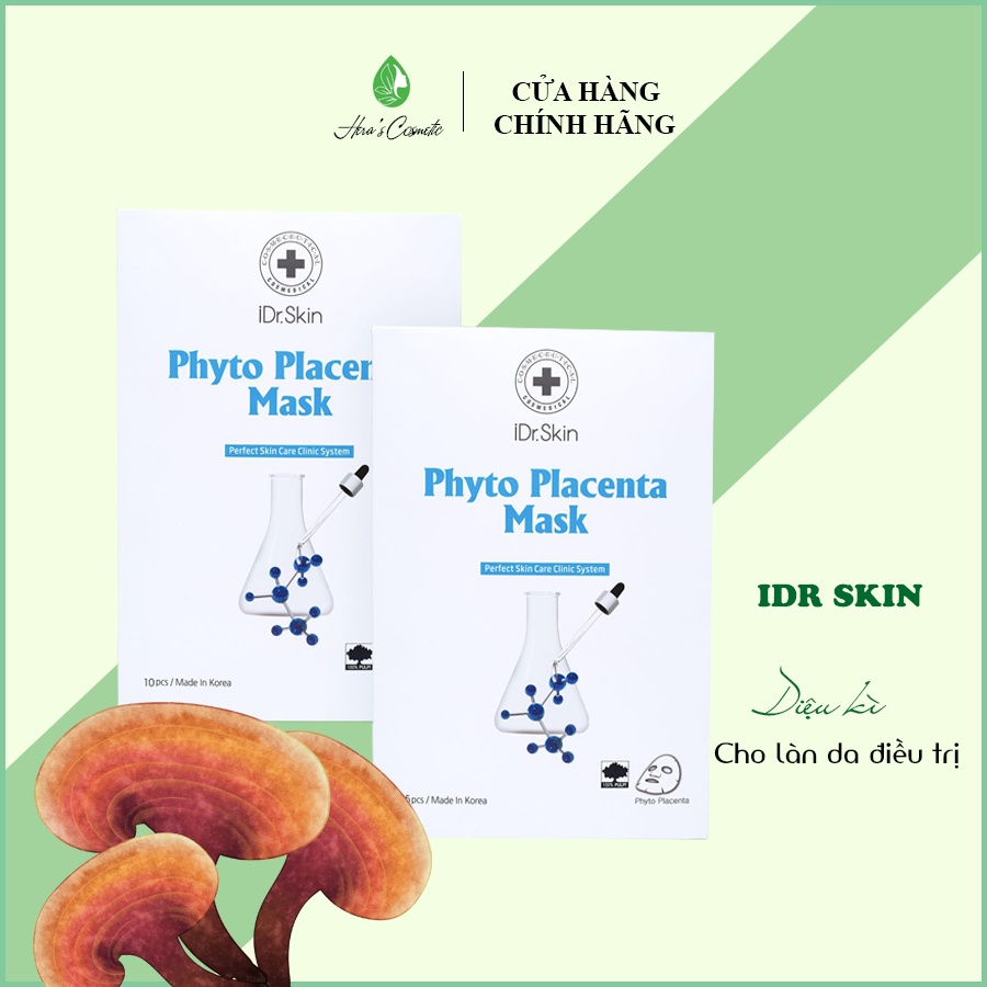 Mặt nạ nhau thai phục hồi da Idr Skin_ Idr Skin Phyto Placenta Mask giúp giảm sưng đỏ, phục hồi sau lăn kim, vi tảo...