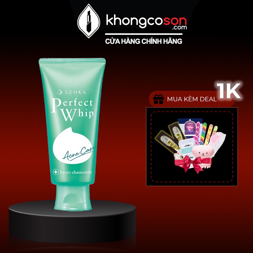 Sữa Rửa Mặt Senka Giảm Mụn Cho Mọi Loại Da Dạng Gel Perfect Whip Acne Care 100g - Khongcoson