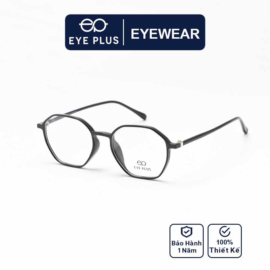 Gọng kính cận nam nữ thời trang Eye Plus đa giác thời trang E450-00216