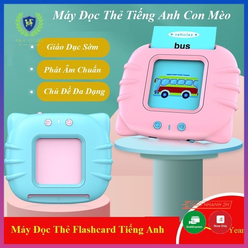 Máy đọc thẻ tiếng Anh flashcard con Mèo, thẻ học cho bé đa dạng các chủ đề với 224 từ vựng, hàng loại 1 có 8 chip xử lý