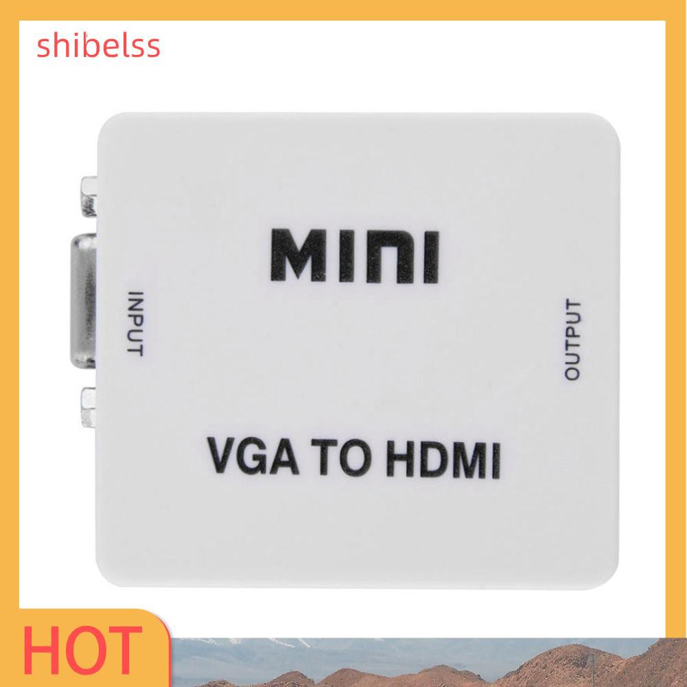 Shibelss Mini HD 1080P Audio VGA To HDMI-compatible HD HDTV Video Converter Box Adapter With HD