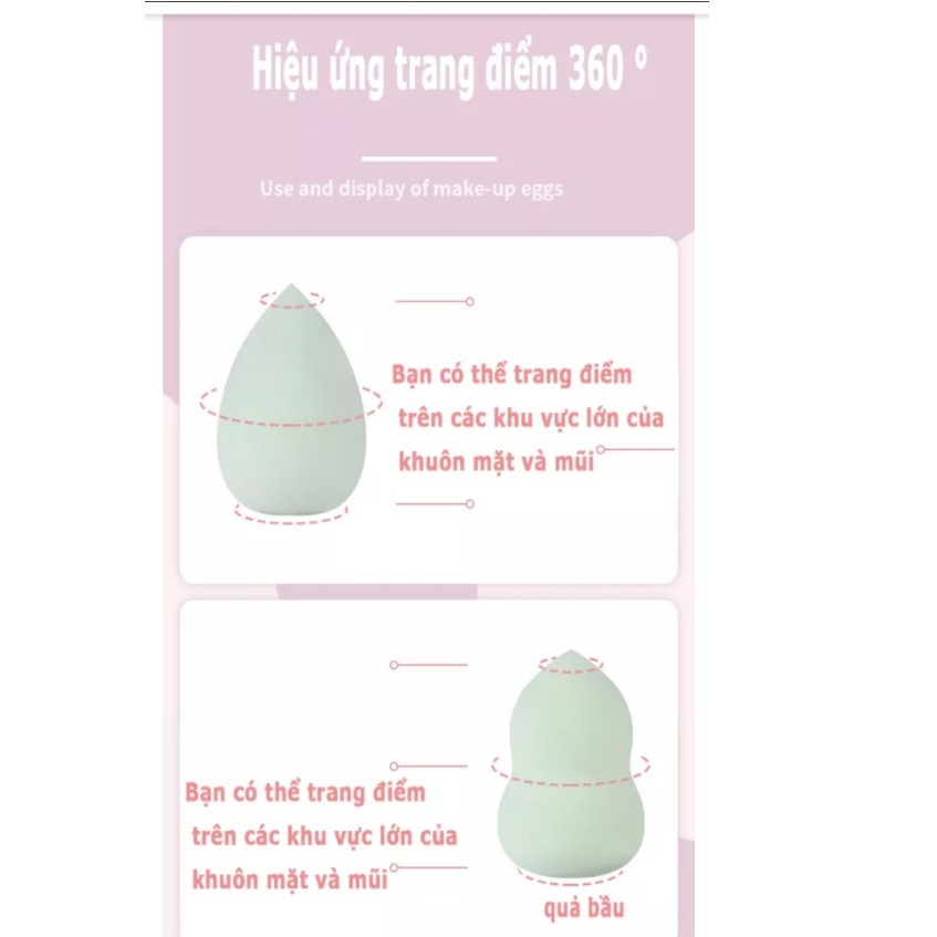 SET 3 BÔNG MÚT TRANG ĐIỂM SIÊU MỀM MỊN CHUYÊN DỤNG CHO MAKEUP