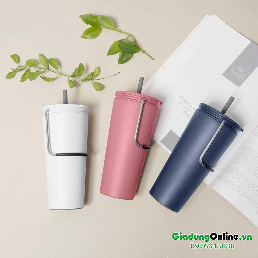 [Lock&amp;Lock] Cốc Giữ Nhiệt Có Ống Hút LocknLock Bucket Tumbler LHC4268 540ml