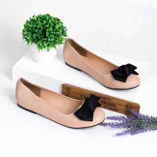 LiB - Giày Búp Bê Nữ Thời Trang Mũi Tròn Nơ S503