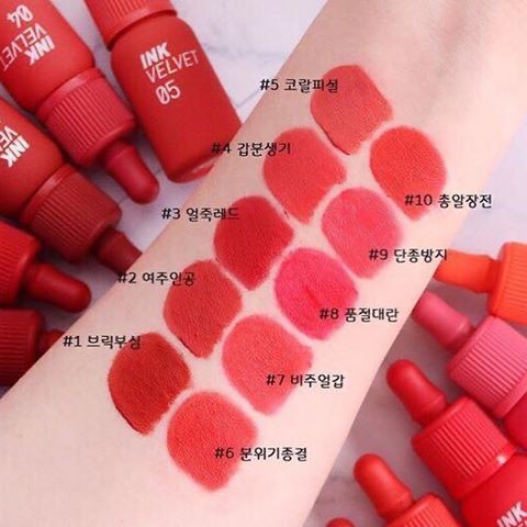 Son Kem Lì Peripera Ink Velvet Lip Tint New 2019 màu #07 đỏ cam siêu đẹp