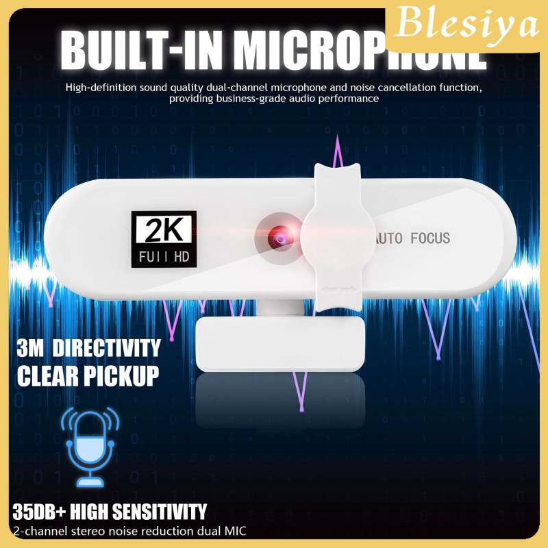 Webcam 1080P/2K/4K HD góc rộng 120 độ tự động lấy nét cho giá đỡ ba chân
