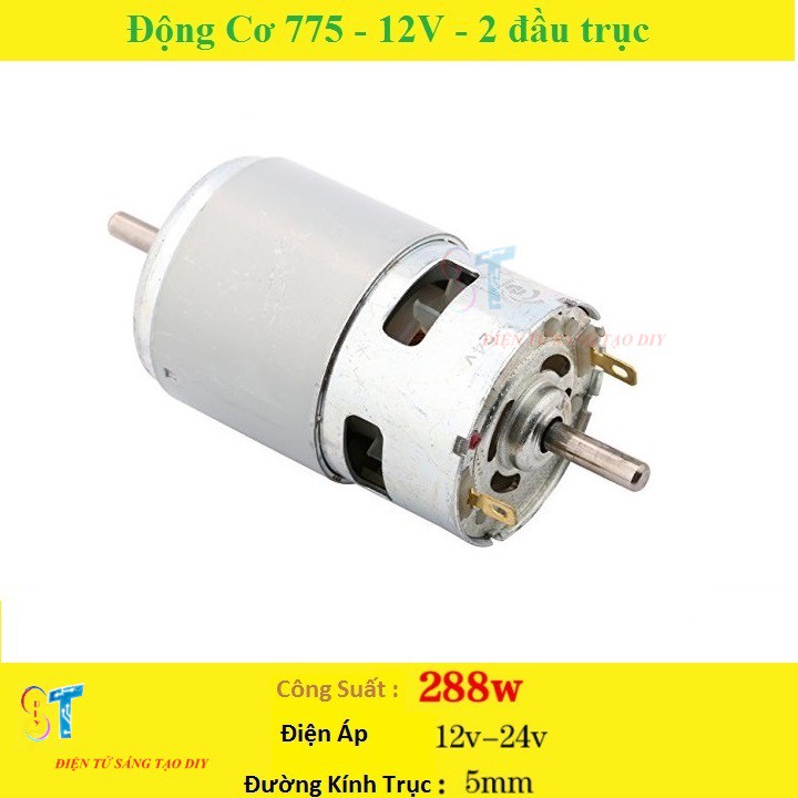 ĐỘNG CƠ DC 775-12V-288W SIÊU KHỎE 2 ĐẦU TRỤC