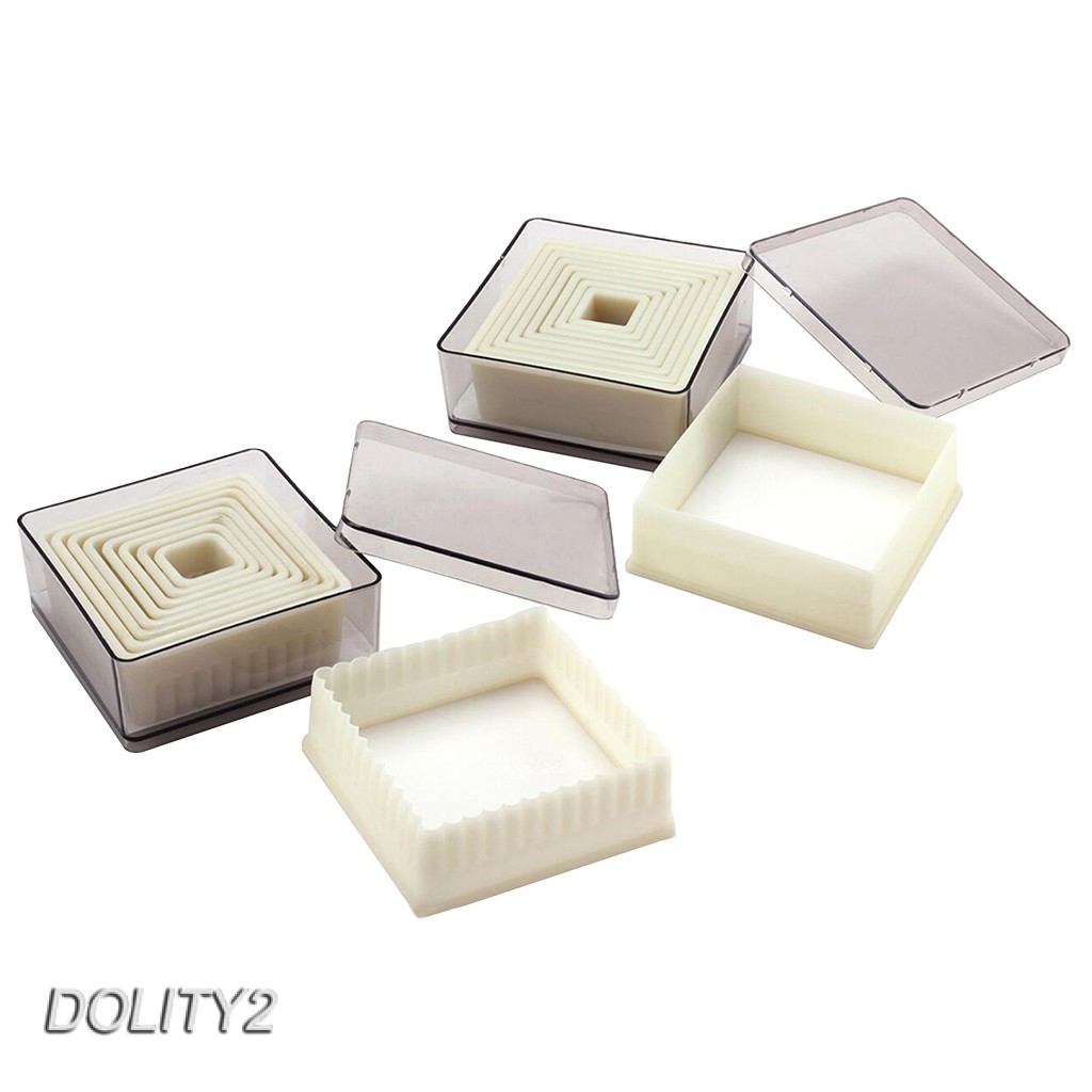 Bộ 2 Khuôn Cắt Bánh Quy Hình Vuông Bằng Nylon Kèm Hộp Đựng 1