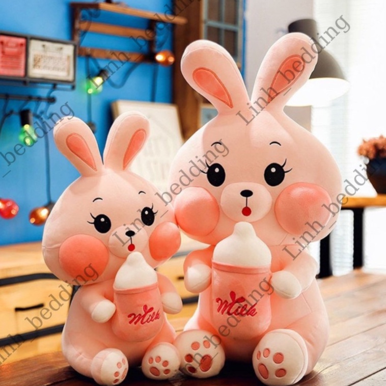 Gấu Bông Thỏ Ôm BÌnh Sữa Size 60cm,80cm siêu to, Thỏ Milk Hot Trend