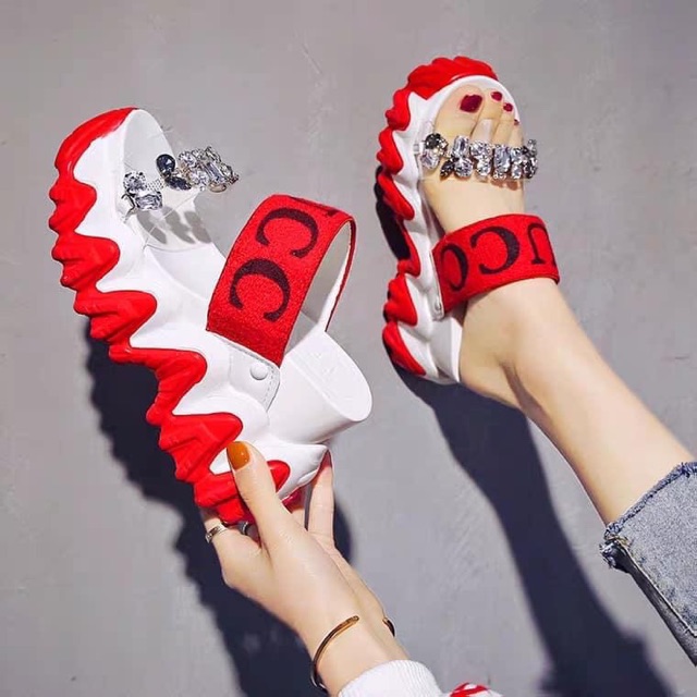 Sẵn đen - dép bánh mì đế dày thời trang 10cm -112706