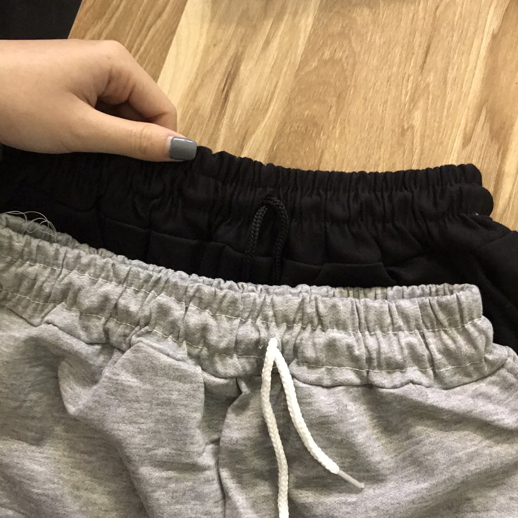 Quần Nỉ Bông Bo Gấu -Quần Jogger Trơn Unisex  Quần Thun Nỉ Dáng Rộng Ống Bo