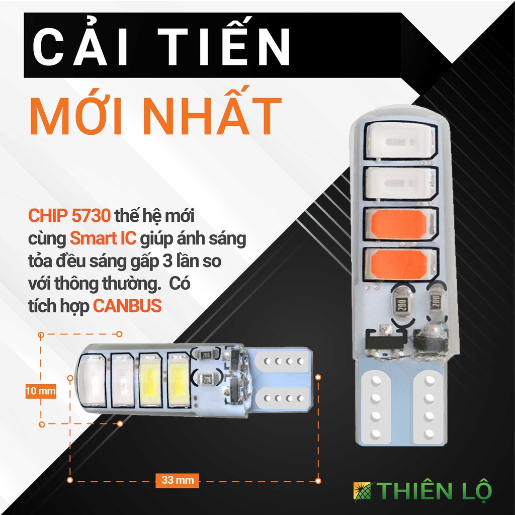 [SMART IC] Đèn LED xi nhan demi T10 nháy chớp F1 5730 8 LED SMART IC cực sáng cho xe máy cao cấp của Thiên Lộ