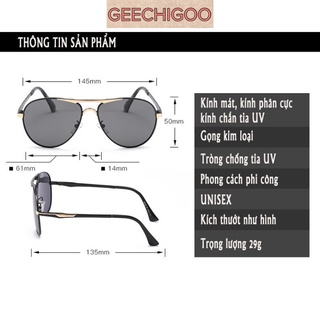 Kính mắt nam, kính dâm thời trang nam geechigoo phân cực gọng kim loại cực ngầu