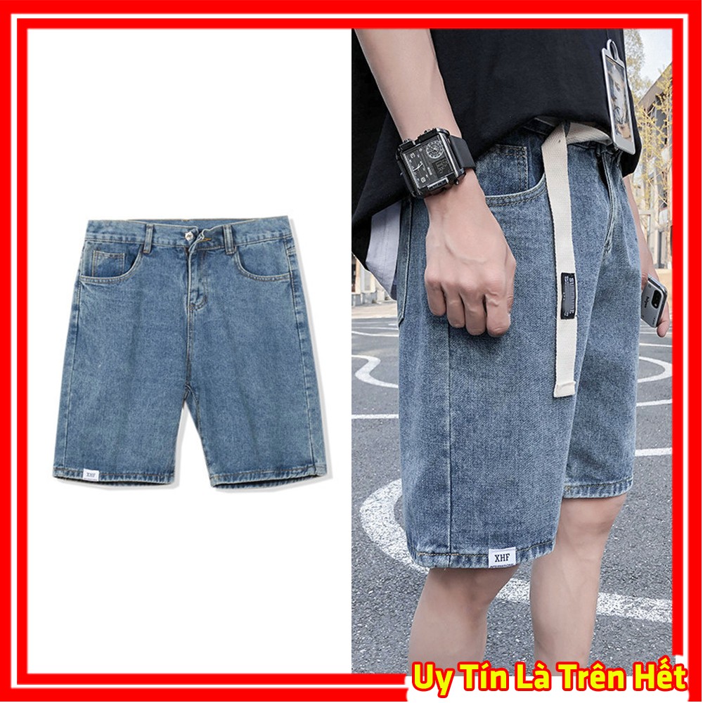 Quần Short Jean Ngố Bò Nam Ống Rộng , phong cách Hàn Quốc thời trang mùa hè cho nam hot trend 2021 - F040