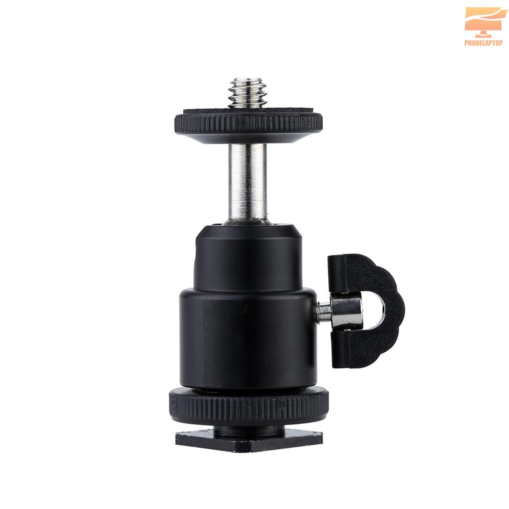 Andoer Aluminium Alloy Mini Ball Head 1/4" Mount with Flash Shoe for DSLR SLR DC Camera Mini DV Monitor etc