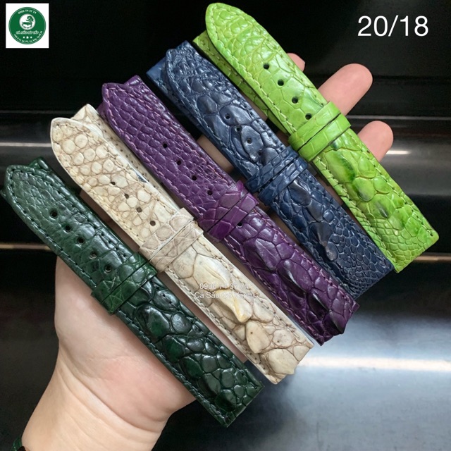 DÂY ĐỒNG HỒ DA CÁ SẤU MÀU TRẮNG SIZE 20-22 - CÁ SẤU GÒ VẤP